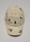 Nwt Polo Ralph Lauren Duck Print Corduroy Pony Logo Adjustable Leather Strap Cap Hat