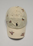 Nwt Polo Ralph Lauren Duck Print Corduroy Pony Logo Adjustable Leather Strap Cap Hat