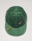 Nwt Polo Ralph Lauren Green Duck Embroidered Corduroy Leather Strap Cap Hat