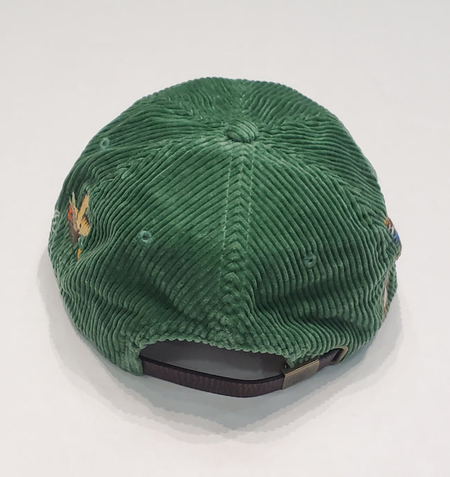 Nwt Polo Ralph Lauren Green Duck Embroidered Corduroy Leather Strap Cap Hat