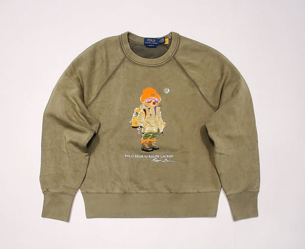 Nwt Polo Ralph Lauren Olive Hiking Teddy Bear Vintage Fit Sweatshirt