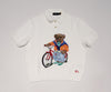 Nwt Polo Ralph Lauren White Bicycle Short Sleeve Cotton Teddy Bear Sweater