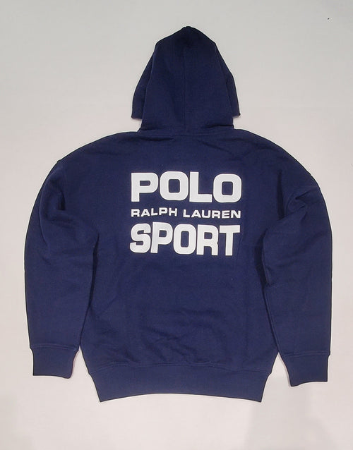 Nwt Polo Sport Navy/White Spellout Relaxed Fit Hoodie