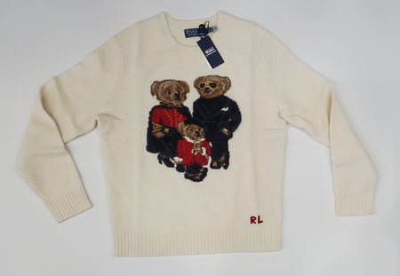 Nwt Polo Ralph Lauren Black Family Lined Fleece Teddy Bear Hoodie