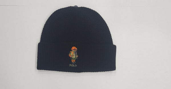 NWT Polo Ralph Lauren Black Hiker Polo Bear Skully