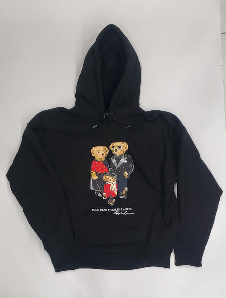 Nwt Polo Ralph Lauren Black Family Lined Fleece Teddy Bear Hoodie
