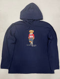 Nwt Polo Ralph Lauren Navy Mascot Teddy Bear Long Sleeve Hoodie Tee - Unique Style