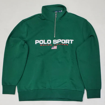 Nwt Polo Ralph Lauren Grey Polo Spellout/Flag Embroidered Fleece Hoodie