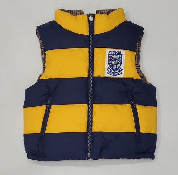 Polo Ralph Lauren Kids Yellow.Navy/Brown Reversible Vest (2T-7)