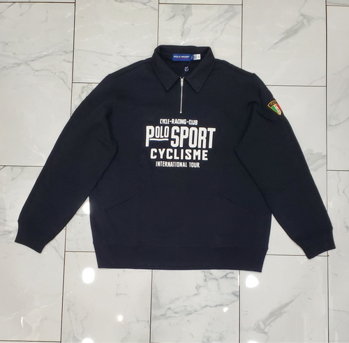 Nwt Polo Sport Black Cyclisme International Tour Italy RLPC Half Zip Sweatshirt