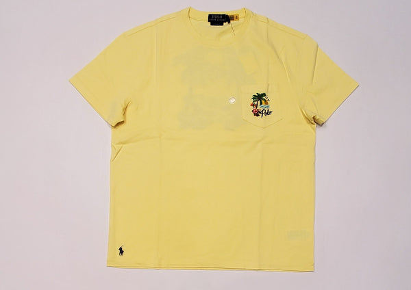 Nwt Polo Ralph Lauren Yellow Pocket Tropical Embroidered Classic Fit Tee - Unique Style