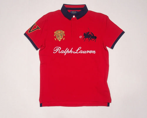 Nwt Polo Ralph Lauren Red/Navy Crest Classic Fit Polo - Unique Style