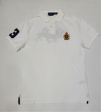 Nwt Polo Ralph Lauren White Crest with Triple Pony Custom Fit Polo - Unique Style