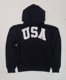 NWT Polo Ralph Lauren Black USA American Flag Patch Hoodie