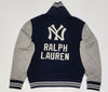 Nwt Polo Ralph Lauren Navy/Grey Yankees Baseball Jacket