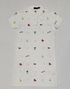 Nwt Polo Ralph Lauren Women's White Allover Embroidered Pony Dress