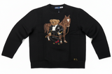 Nwt Polo Ralph Lauren Black Lunar Horse Bear Wool Sweater
