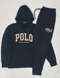 RUNTZ black sweatsuit featuring a comfortable hoodie and matching joggers, casual athletic style, front view.