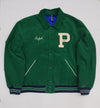 Nwt Polo Ralph Lauren Reversible Green Bronx Lions /Royal Blue Tiger Satin Jacket