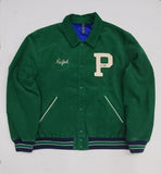 Nwt Polo Ralph Lauren Reversible Green Bronx Lions /Royal Blue Tiger Satin Jacket