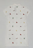 Nwt Polo Ralph Lauren Women's White Allover Embroidered Pony Dress