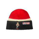 Polo Ralph Lauren RL Moto Racing Team Skully in red, cream, and black with Polo Bear logo, displayed on a white background.