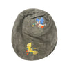 Olive Polo Ralph Lauren duck embroidered corduroy driver cap with curved brim and adjustable strap.