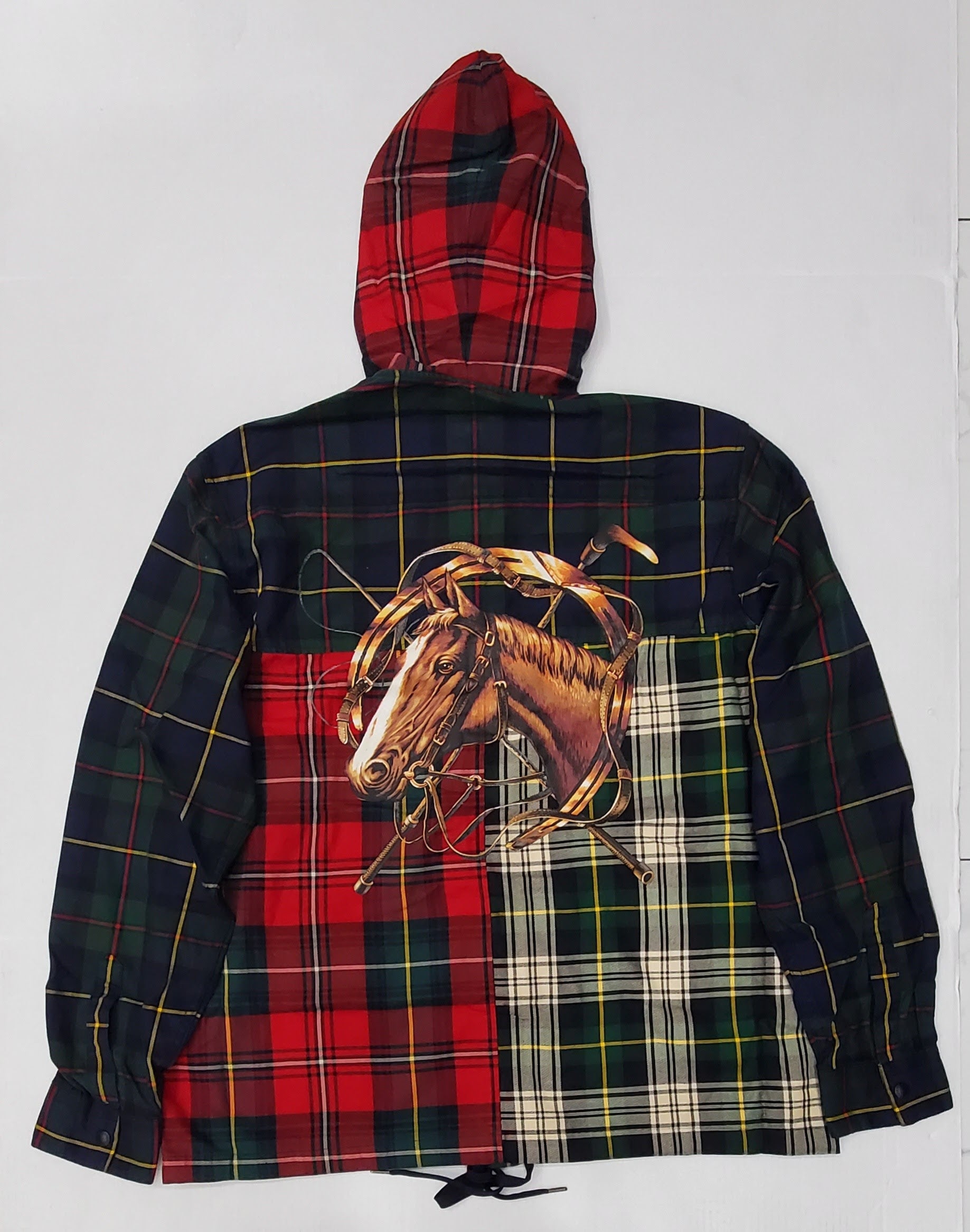 Plaid polo online hoodie