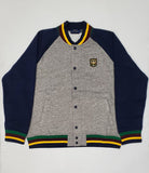 Nwt Polo Ralph Lauren Grey/Navy  Uni Crest Fleece Jacket - Unique Style