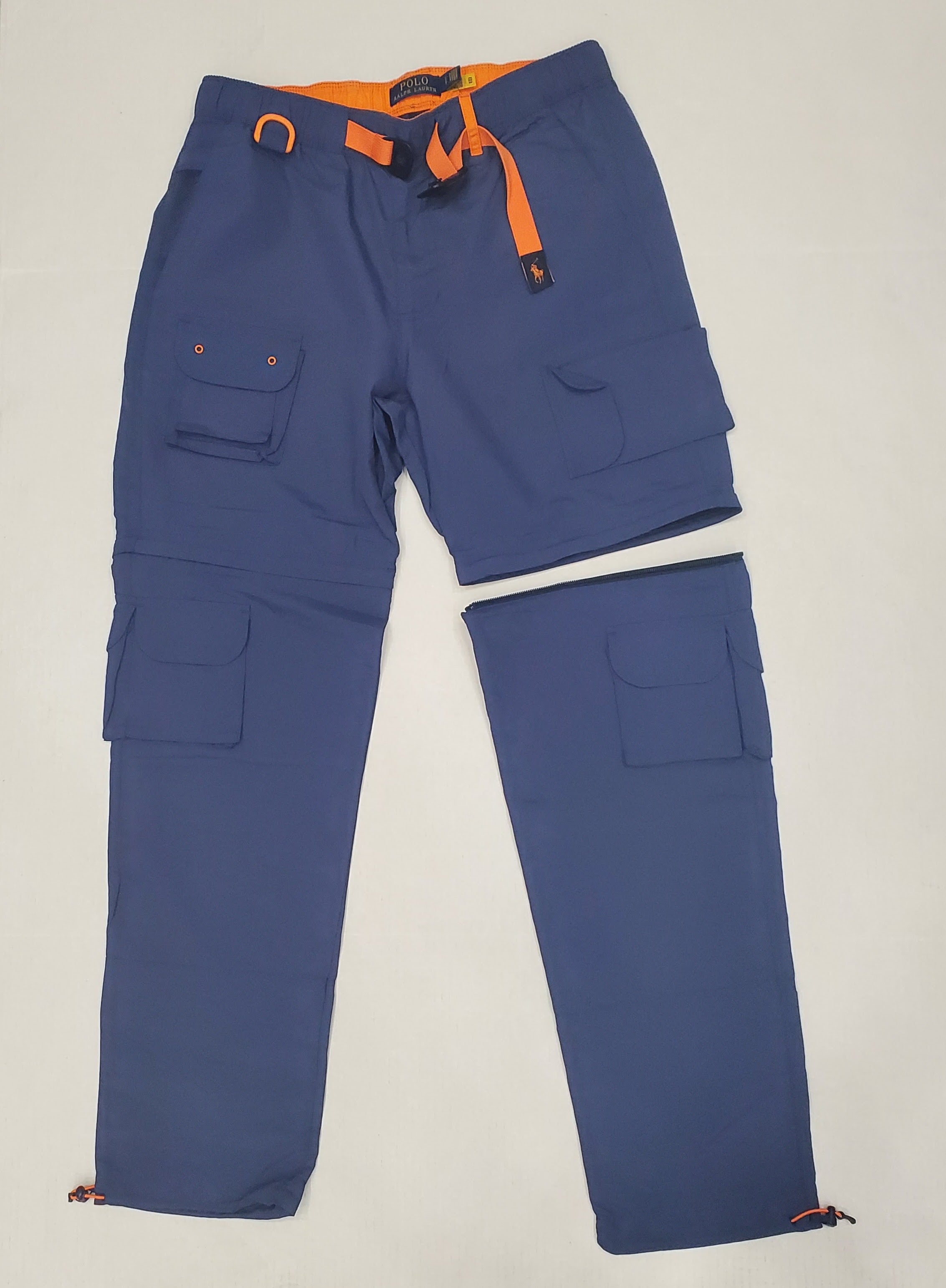 Nwt Polo Ralph Lauren Navy Nylon Multi Pocket Convertible 2 in 1 Pants