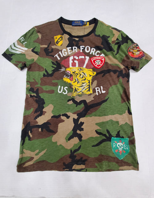 Nwt Polo Ralph Lauren  Patches w/ Print Tiger Force Camo Custom Slim Fit Tee - Unique Style