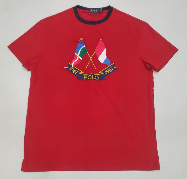 Nwt Polo Ralph Lauren Red Cross Flags Classic Fit Anniversary Tee - Unique Style
