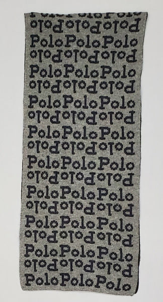 Nwt Polo Ralph Lauren Grey Allover Spellout Scarf - Unique Style