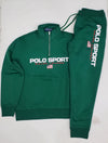 Nwt Polo Ralph Lauren Green Polo Sport Half Zip With Matching Joggers - Unique Style
