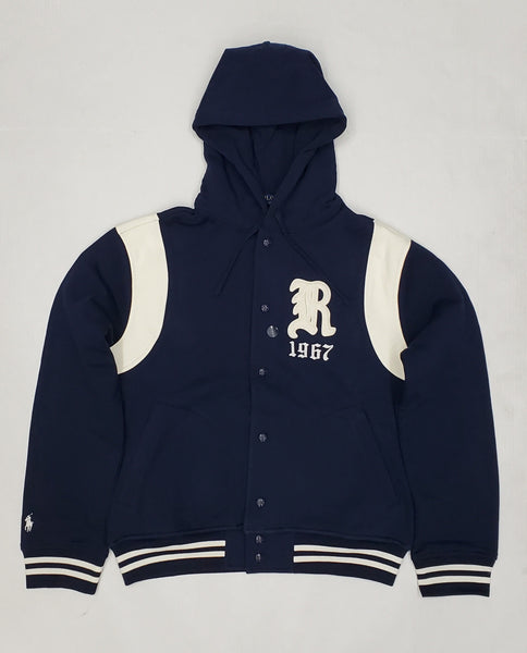 Nwt Polo Ralph Lauren Navy Blue  ‘R’ 1967 Hooded Baseball Jacket - Unique Style