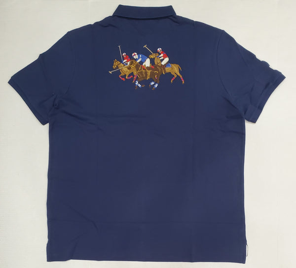 Nwt Polo Ralph Lauren Navy Crest with Triple Pony Classic Fit Polo - Unique Style