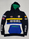 Nwt Polo Ralph Lauren Black/Royal Racing Patches Hoodie - Unique Style