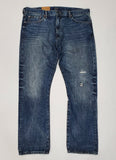Nwt Polo Ralph Lauren Blue Rips Varick Slim Straight Jeans - Unique Style
