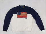 Nwt Polo Ralph Lauren American Flag Two Tone Knit Sweater - Unique Style