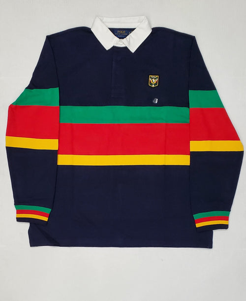 Nwt Polo Ralph Lauren Navy/Yellow/Green/ Red Uni Classic Fit Rugby - Unique Style