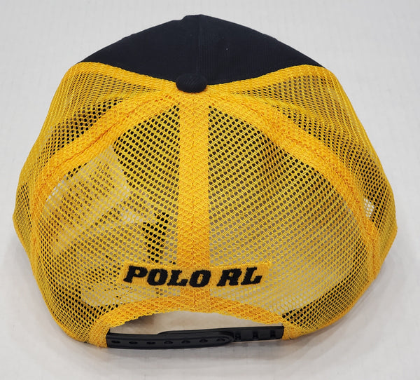 Nwt Polo Ralph Lauren Black/Yellow Racing Patch Trucker Hat - Unique Style