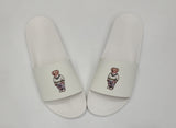 Nwt Polo Ralph Lauren White Sweater Teddy Bear Slides - Unique Style