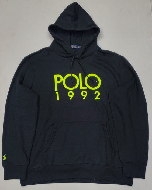 Nwt Polo Ralph Lauren Black 1992 Fleece Pullover Hoodie - Unique Style