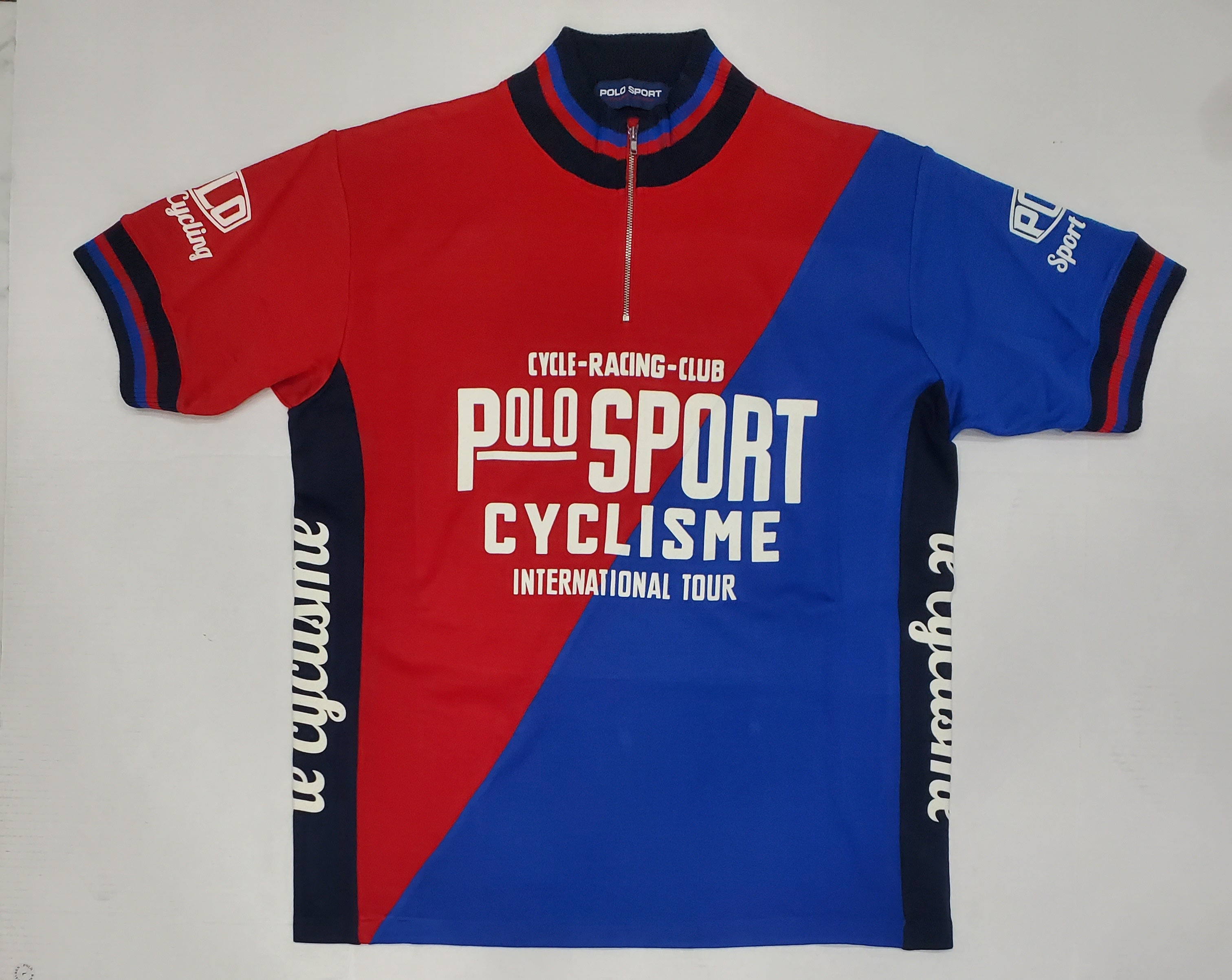 Nwt Polo Sport Red/Royal Le Cyclisme Racing Club Jersey Half Zip
