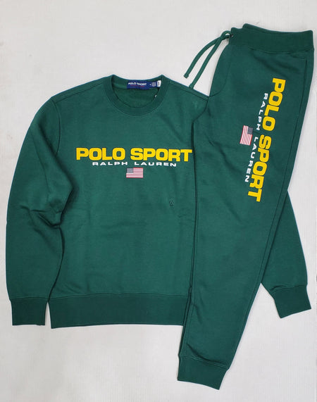 Nwt Polo Ralph Lauren Green Polo Sport Half Zip With Matching Joggers