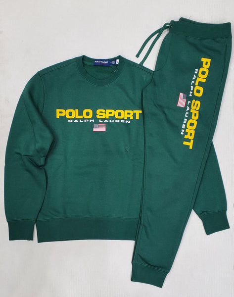 Nwt Polo Ralph Lauren Green Polo Sport Crew Neck With Matching Joggers - Unique Style