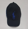 Nwt Polo Ralph Lauren Black/Royal Blue Big Pony # 3 Adjustable Strap Back - Unique Style