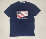 Nwt Polo Ralph Navy  American Flag Classic Fit Tee