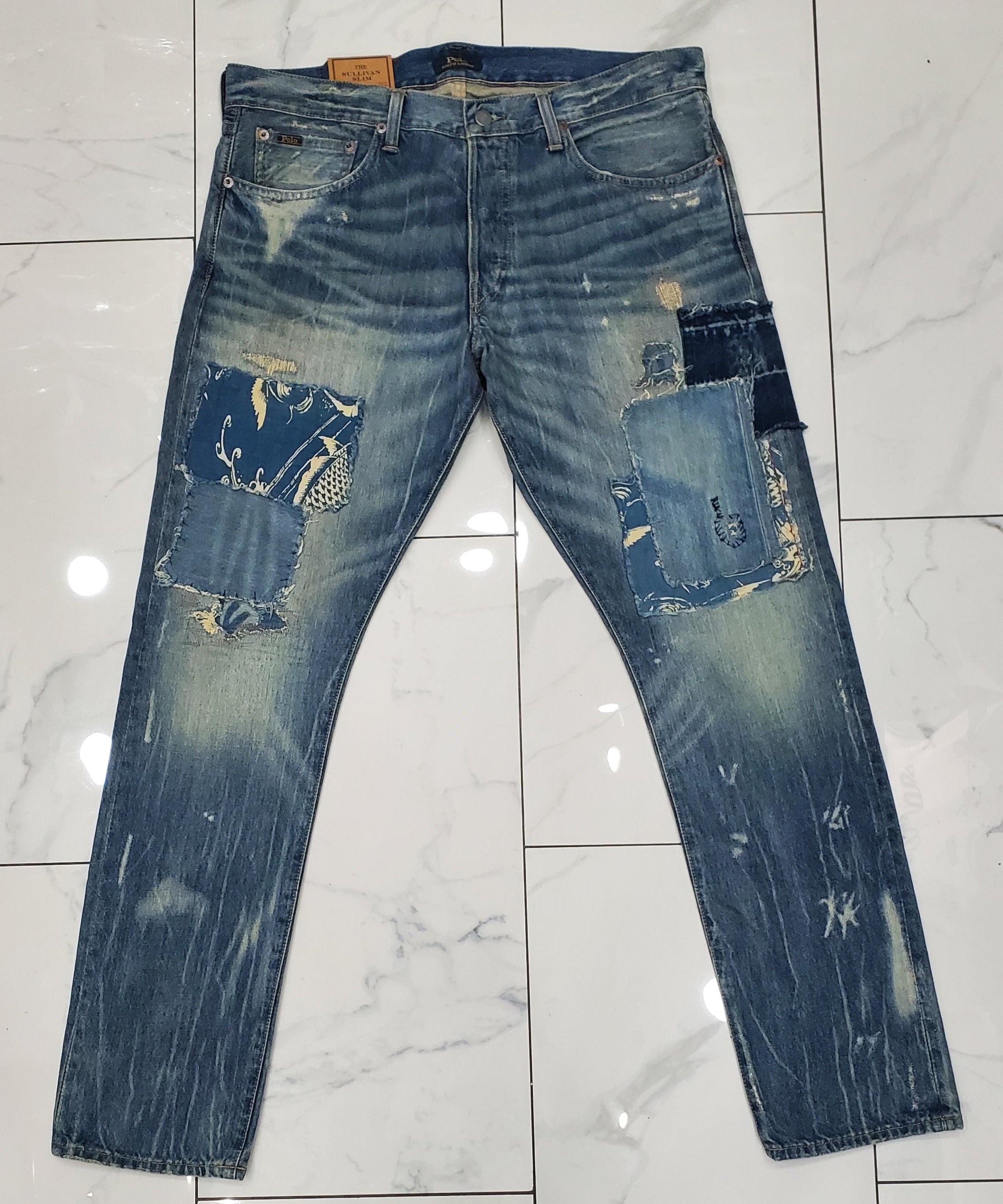 Nwt Polo Ralph Lauren Sullivan Slim Ripped Patch Jeans | Unique Style