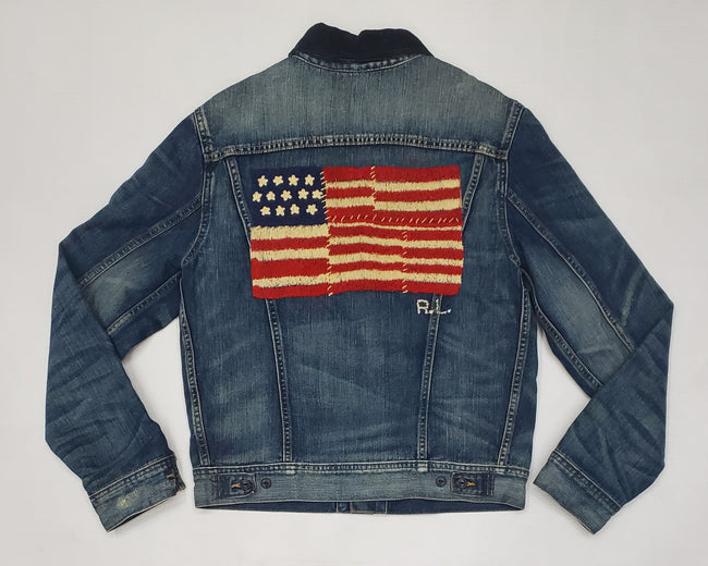 Pre-Owned Polo Ralph Lauren X Kith American Flag Jean Jacket - Unique Style